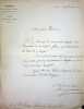 Lettre signée. Nicolas Changarnier (1793-1877), général, homme politique, gouverneur de l'Algérie, candidat monarchiste à l'élection de 1848. 