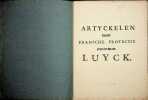 [Liège] Artyckelen van de Fransche protectie over de stadt Luyck.. [Liège] Artyckelen van de Fransche protectie over de stadt Luyck.