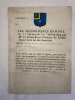 Brevet d'armoiries signé. Charles-René d'Hozier, juge général des armes et blasons de France. 