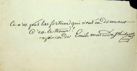 Pièce autographe signée. Émile Marco de Saint-Hilaire (1796-1887), écrivain, feuilletoniste.