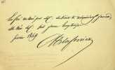 Pièce autographe signée. Adolphe Laferrière (1806-1877), acteur.