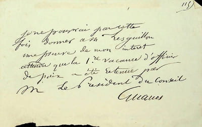 Pièce autographe signée