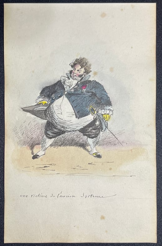  Une victime de l'ancien système. . [Dessin romantique] Henry Monnier (1799-1877),