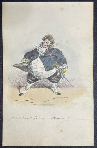  Une victime de l'ancien syst&egrave;me. . [Dessin romantique] Henry Monnier (1799-1877),