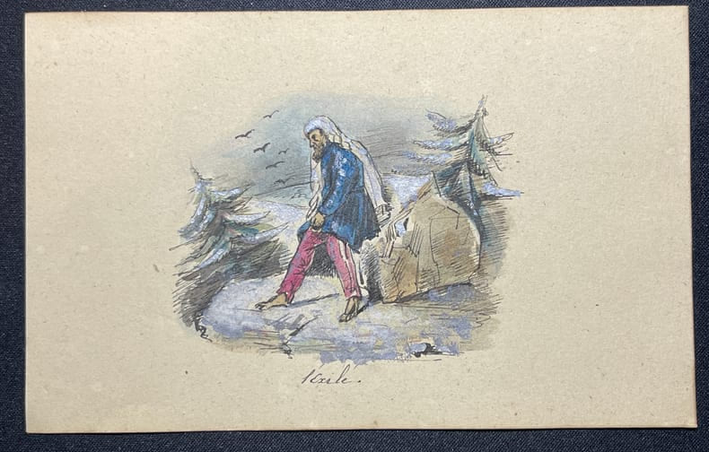  L'Exil&eacute;.. [Dessin romantique] Henry Monnier (1799-1877),