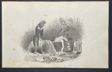 [Dessin romantique] L'Assassinat de Marat par Charlotte Corday. 