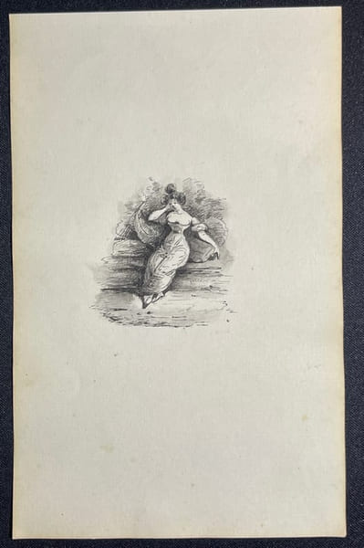 [Dessin romantique] Jeune femme sur un sofa (?).. [Dessin romantique] Jeune femme sur un sofa (?).