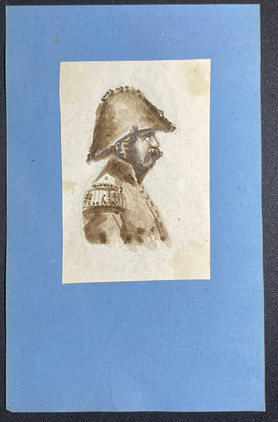 [Dessin romantique] Portrait de soldat napol&eacute;onien.. [Dessin romantique] Portrait de soldat napol&eacute;onien.