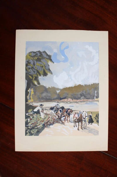 Gravure rehauss&eacute;e de gouache. Max Jacob
