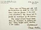 Lettre autographe signée à Pierre Béarn. Claude Aveline (1901-1992), poète, écrivain, résistant.