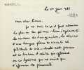 Lettre autographe signée à Pierre Béarn. Michel Manoll (1911-1984), poète, écrivain, membre de l'Académie de Rochefort.