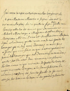 Lettre autographe - belle lettre avec une critique de Télémaque. Charles de Saint-Evremond (1613-1703), écrivain.