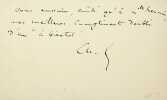Carte autographe signée. Charles Lefebvre (1843-1917), compositeur, deuxième grand prix de Rome 1870.