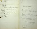 Lettre autographe signée à Stéphen de La Madeleine. Félix Godefroid (1818-1897), compositeur, harpiste belge. 