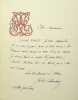 Lettre autographe signée. Jules Claretie (1840-1913), écrivain. 