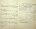 Lettre autographe signée à Heugel. Charles Malherbe (1853-1911), compositeur, violoniste.