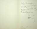 Lettre autographe signée. Fernand Le Borne (1862-1929), compositeur, chef d'orchestre. 