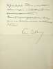 Lettre autographe signée. Fernand Le Borne (1862-1929), compositeur, chef d'orchestre. 