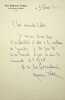 Lettre autographe signée à Jean Calvet. Maurice Thorez (1900-1964), homme politique.