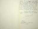Lettre autographe signée. Daniel Mornet (1878-1954), historien de la Littérature, critique littéraire. 