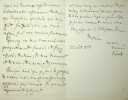 Lettre autographe signée. David-Ferdinand Koreff (1783-1851), médecin, écrivain.