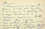 Lettre autographe signée à Jules de Marthold. Charles Buet (1846-1897), écrivain, journaliste.
