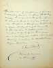 Lettre autographe signée à Jules de Marthold. Charles Buet (1846-1897), écrivain, journaliste.