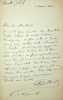 Lettre autographe signée à Jules de Marthold. Charles Buet (1846-1897), écrivain, journaliste.