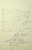 Lettre autographe signée. Charles Buet (1846-1897), écrivain, journaliste.