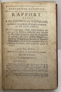 Rapport fait à la Convention Nationale, au nom de ses comités de Sureté Générale et de Salut Public, sur la Conjuration ourdie depuis plusieurs années par les Factions criminelles, pour absorber la Révolution Française dans un changement de dynastie ; et contre Fabre-d'Eglantine, Danton, Philippeaux, Lacroix et Camille-Desmoulins, prévenus de complicité dans ces Factions, et d'autres délits personnels contre la Liberté. Par Saint-Just. Séance du 11 Germinal.