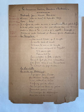 Lettre autographe signée + Pièce autographe signée. Théodore Botrel (1868-1925), célèbre chansonnier breton.