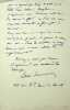 Lettre autographe signée. [Georges Gasté (1869-1910), peintre orientaliste, photographe, actif en Afrique du Nord, Egypte et aux Indes] Louis-Jules ...
