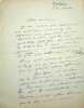 Lettre autographe signée à Jane Catulle Mendès. Roland Dorgelès (1885-1973), écrivain, membre de l'Académie Goncourt.