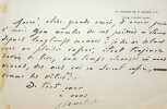 Lettre autographe signée. Georges Courteline (1858-1929), écrivain.