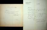 Lettre autographe signée (lot de 2). Maurice Dekobra (1885-1973), écrivain, journaliste.