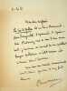 Lettre autographe signée. Pierre Mille (1864-1941), écrivain, journaliste. 