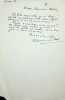 Lettre autographe signée. Maurice Rat (1891-1969), écrivain, philologue. 