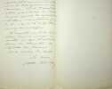 Lettre autographe signée. Emmanuel Arago (1812-1896), homme politique, un des « pères fondateurs » de la Troisième République.