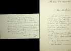 Quatrains autographes signés. André Theuriet (1833-1907), poète, écrivain.