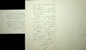 Quatrains autographes signés. André Theuriet (1833-1907), poète, écrivain.