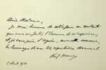 Lettre autographe signée. Paul Hervieu (1857-1915), écrivain. 