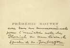Carte autographe. Frédéric Boutet (1874-1941), écrivain, fantastique.