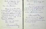 Lettre autographe signée (lot de 2). Edmond Pilon (1874-1945), poète, écrivain. 