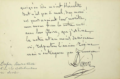 Lettre autographe signée