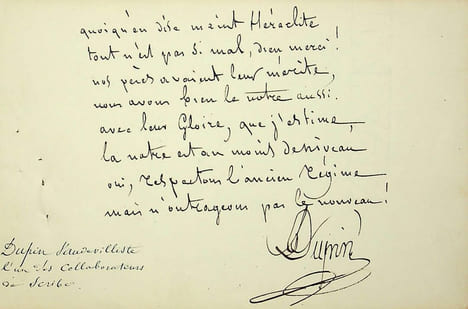 Lettre autographe signée. Henri Dupin (1787-1887), écrivain, librettiste, collaborateur d'Eugène Scribe.
