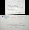 Lettre autographe signée. Menie Grégoire (1919-2014), écrivain, journaliste. 