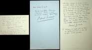 Lettre autographe signée à l'écrivain Jean Ajalbert (lot de 3). Bernard Zimmer (1893-1964), écrivain, scénariste, dialoguiste. 