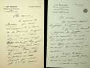 Lettre autographe signée (lot de 2). Adolphe Brisson (1860-1925), écrivain, journaliste. 