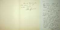 Lettre autographe signée (lot de 2). Adolphe Brisson (1860-1925), écrivain, journaliste. 
