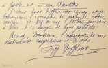 Carte autographe signée à Heugel. Hippolyte Buffenoir (1847-1928), poète, écrivain, professeur de philosophie. 